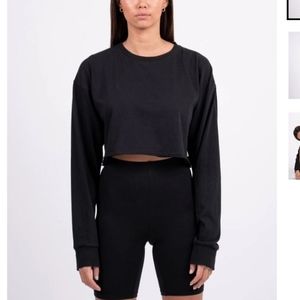 Strata black long sleeve pima tee